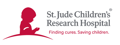 St. Judes Children's Research Hospital finding cures. saving children logo